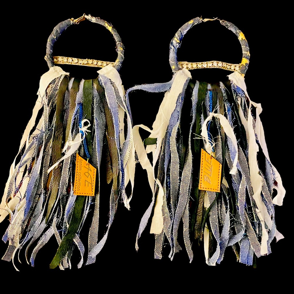 Denim Earrings